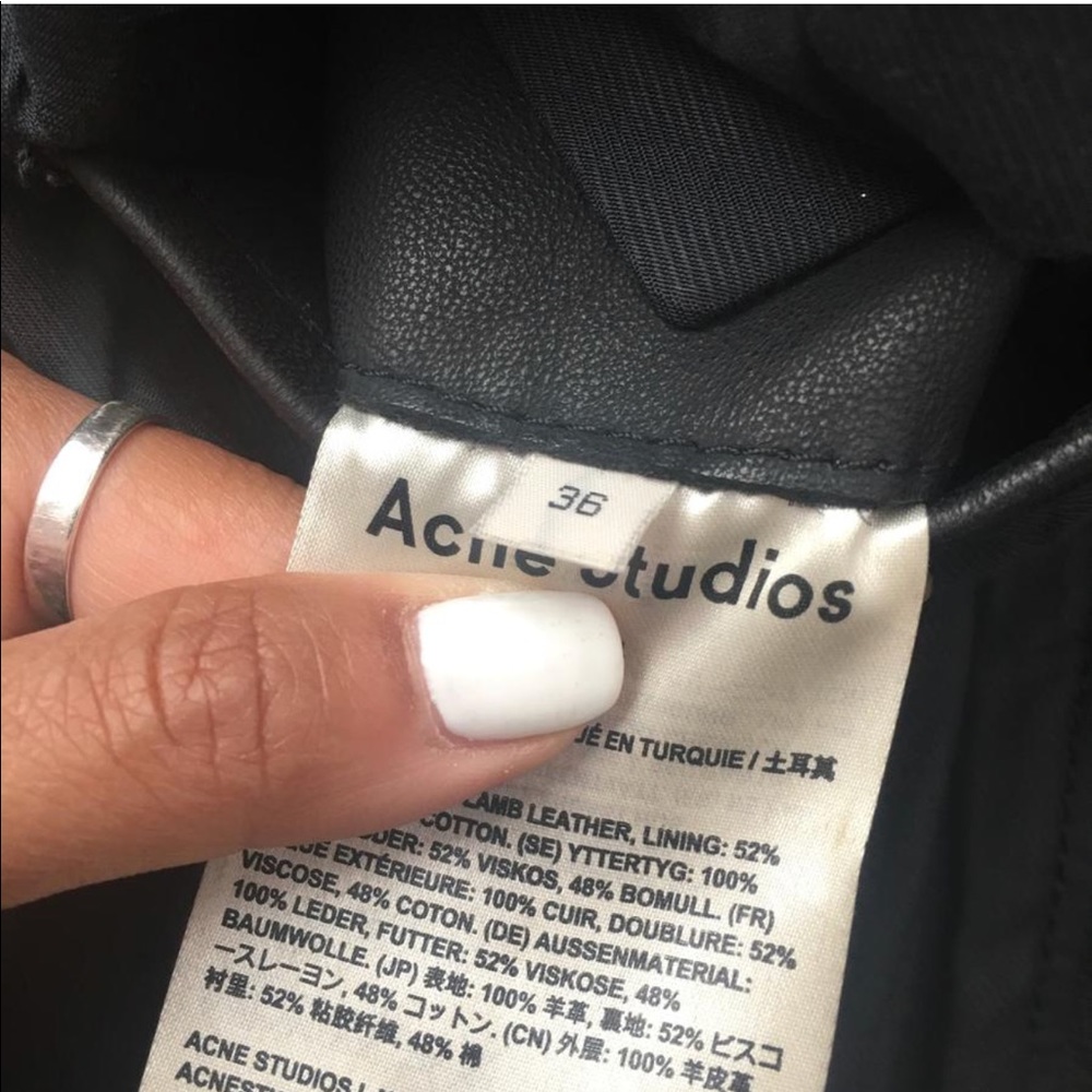 Acne Studios Black Mape Scuba Leather Jacket 36 - Picture 7 of 8
